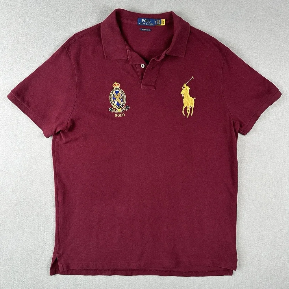Polo Ralph Lauren Polo Shirt XL‎ Red Big Pony Crest Embroidered Short Sleev